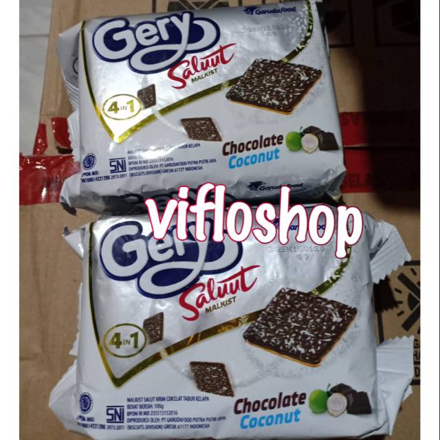 Gery Saluut Malkist Chocolate Coconut 105 gram / Gery Salut Malkist Kelapa Coklat