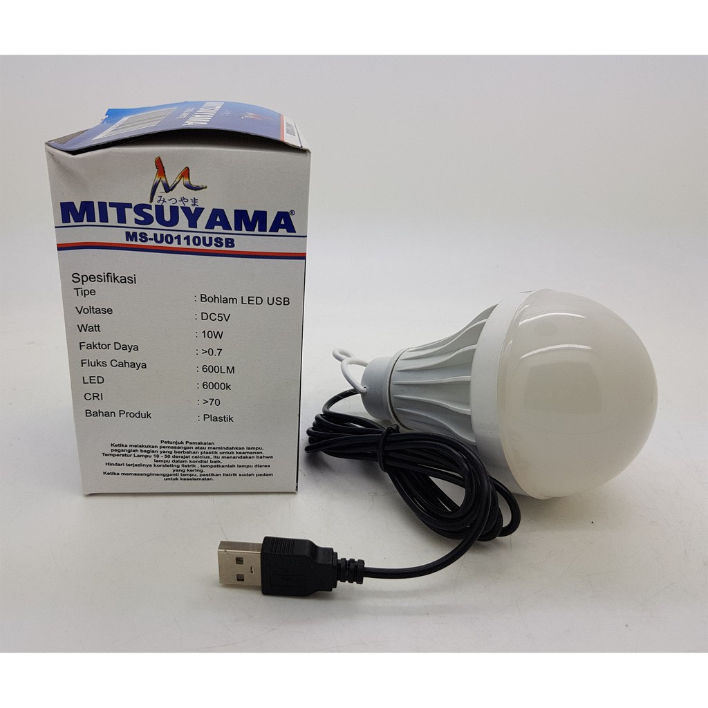 Lampu LED USB 10 watt Merk MITSUYAMA panjang kabel 1.5 meter