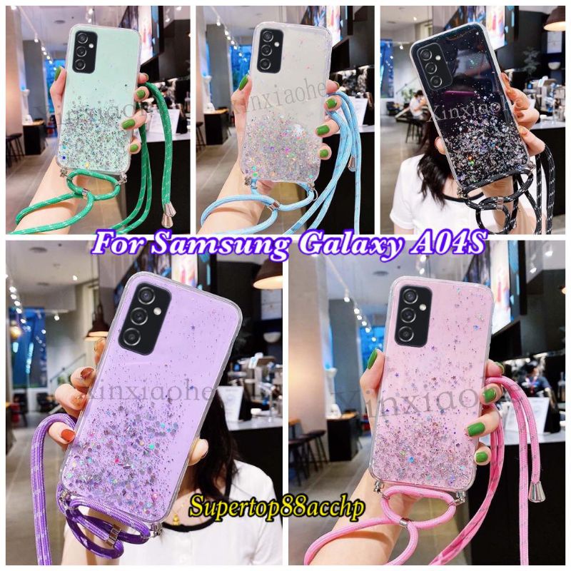 Case Tali Nagita Samsung Galaxy A04 A04E A04S A14 5G Lanyard Glitter Gantungan