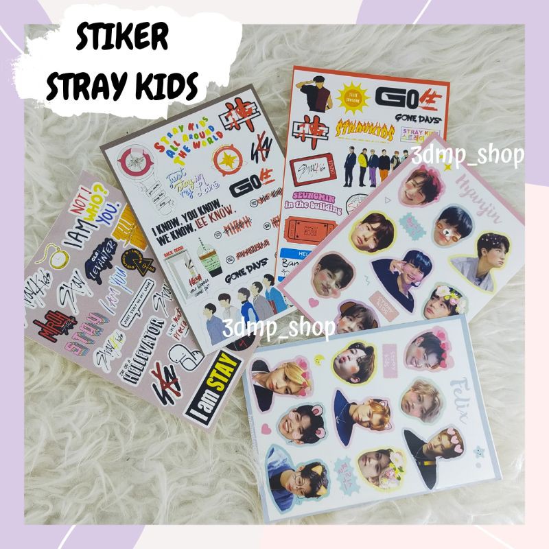 Stiker Stray Kids Hyunjin Felix Logo Album Gone days Go In life aesthetic