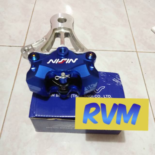 KALIPER 2 PISTON PLUS BAUT DAN BREKET BELAKANG NINJA R-RR-150 SATRIA VIXION R15 R25 CBR