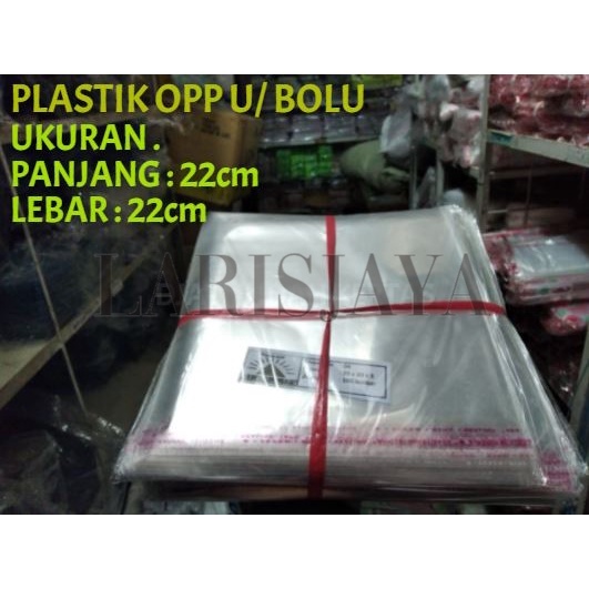 

KWALITAS PALING BAIK !!! Plastik OPP seal/lem uk.22x22 isi1000pcs U/ BOLU BAN