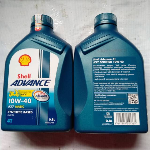 Oli Shell matic ax7 0.8 lt sae 10-40 for all matic