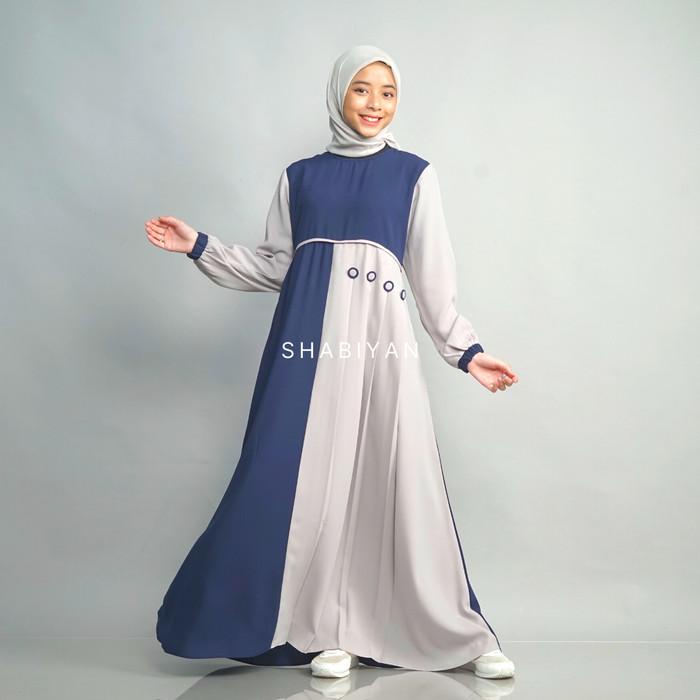 Shabiyan.id 388 Gamis Remaja Moscrepe Polos Kombinasi