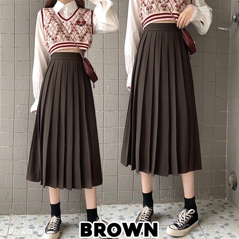 KARAKOREA 555 Long Tennis Skirt/Korean Pleated Skirt/Rok Panjang/Rok tennis