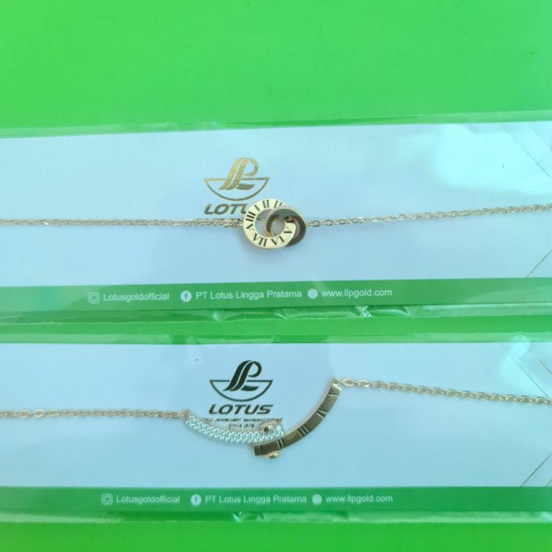 Kalung rantai panjang romawi 45cm Lotus kadar 375 8K