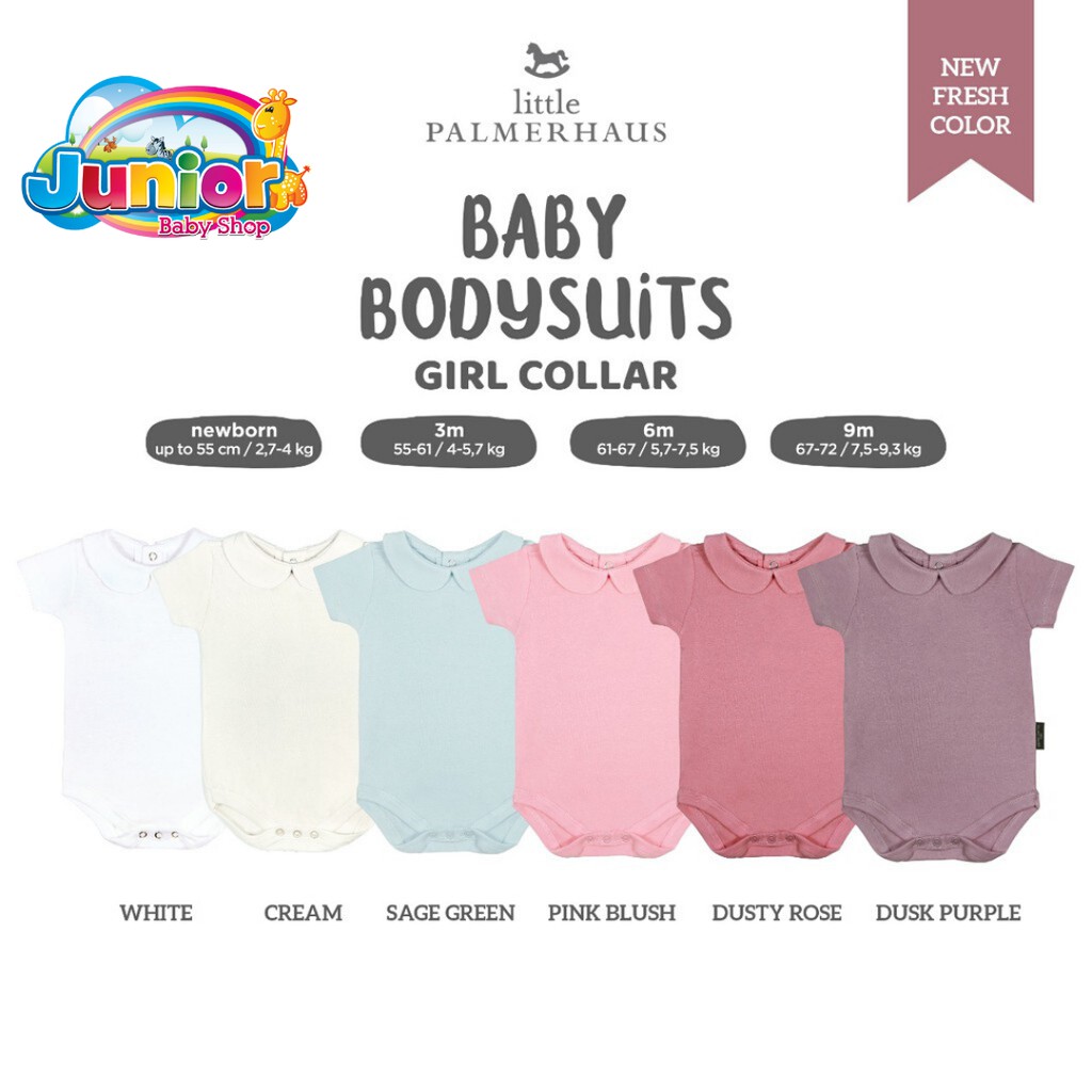 Little Palmerhaus Baby Girl Collar Bodysuit