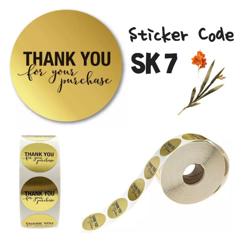 Stiker thank you bulat diameter 2.5cm isi 50pcs perpack-SK 7