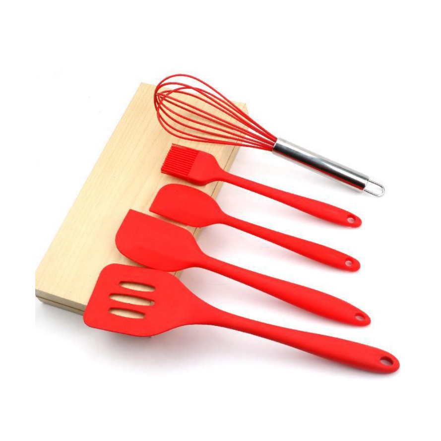 SHOPELLO - 5 IN 1 SET Silicone Kitchen Utensil Spatula Cooking BPA-Free