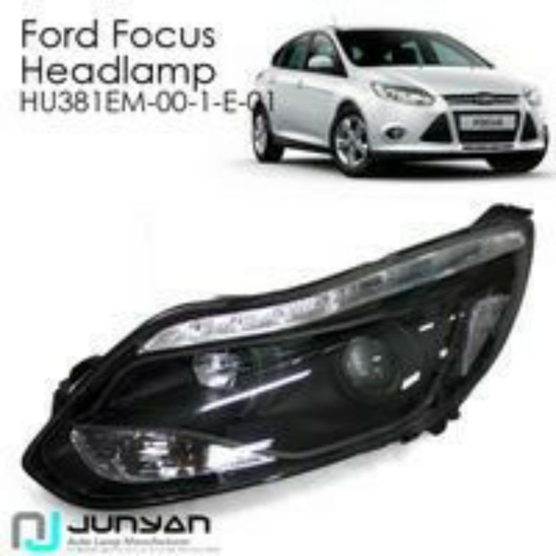 Head Lamp Ford Focus 2012 - 2015 Led Drl Projector Black Housing