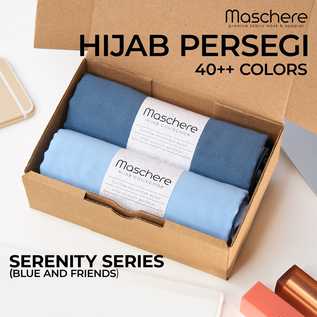 Maschere Premium Hijab Segiempat - Serenity Series - Double Hycount