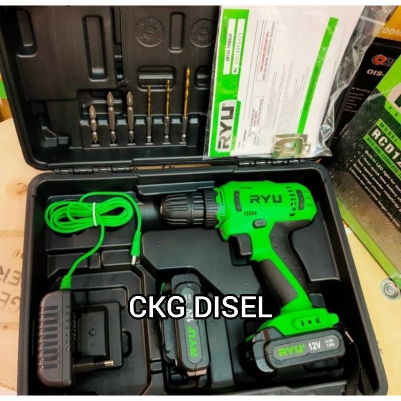 Ryu Mesin Bor Tangan Cordless RCD 12V / Mesin Bor Baterai Portable 12V