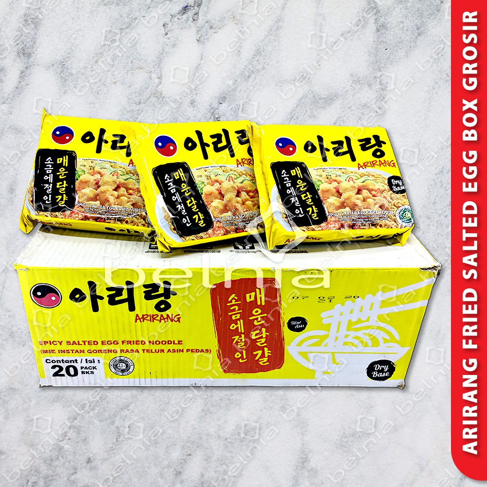 

GROSIR | Mie Ramen Goreng TELUR ASIN PEDAS Fried Noodle Korea Arirang SPICY SALTED EGG Box Halal MUI