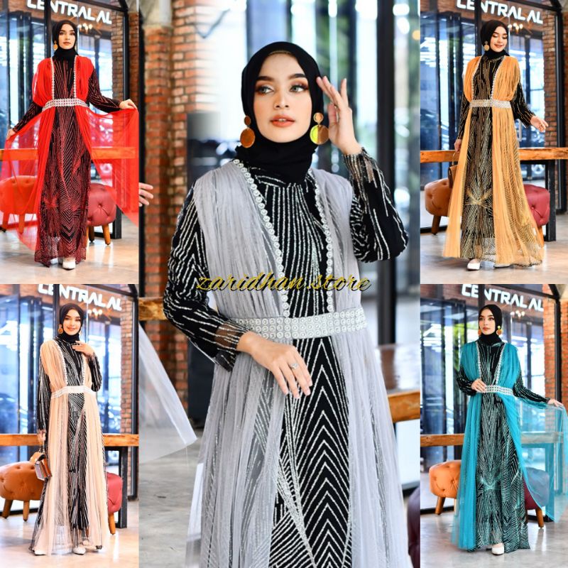 PB//GAMIS KARINA KAPOOR TILE - DRESS PESTA KONDANGAN TERBARU - FASHION MUSLIM - BAJU GAMIS BRUKAT WA