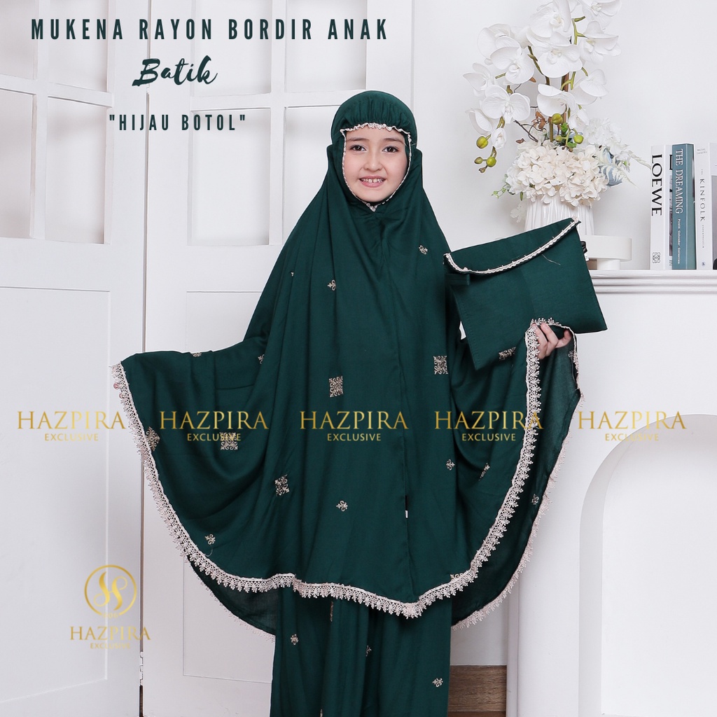 MUKENA ANAK BORDIR BATIK KAIN RAYON UMUR 5-15 TAHUN