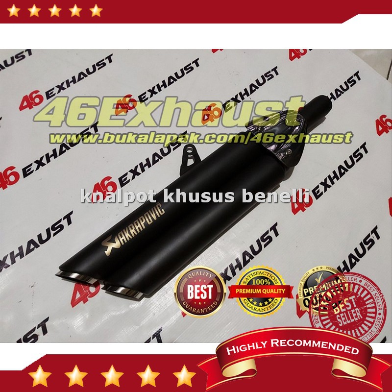 Terbaik Knalpot Akrapovic Double Muffler Fullset Benelli Motobi 200 Evo