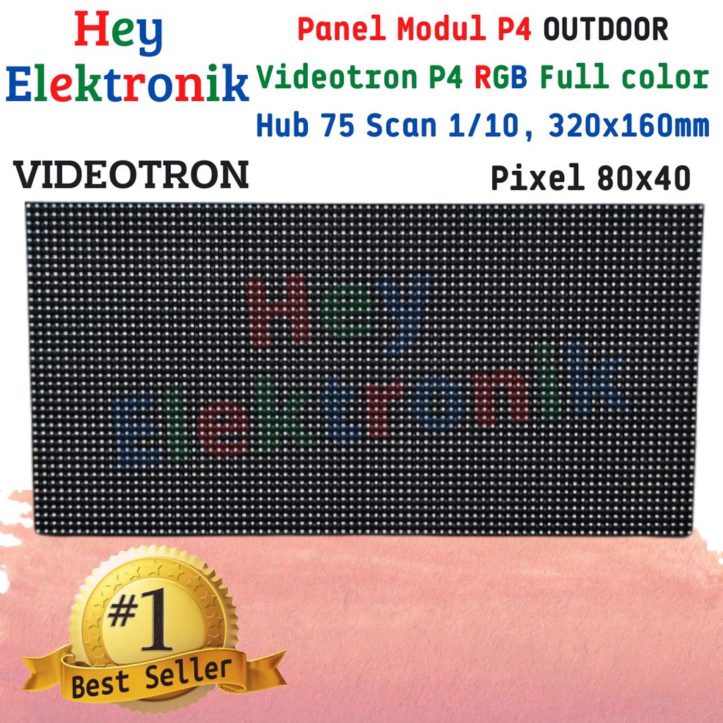 Panel Modul LED P4 Running Text SMD RGB Full Color Outdoor 320x160mm