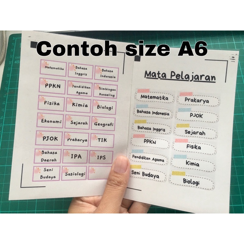 (NO CUSTOM/NO REQUEST) Sticker Mata Pelajaran Set Sticker Sekolah Aesthetic Murah