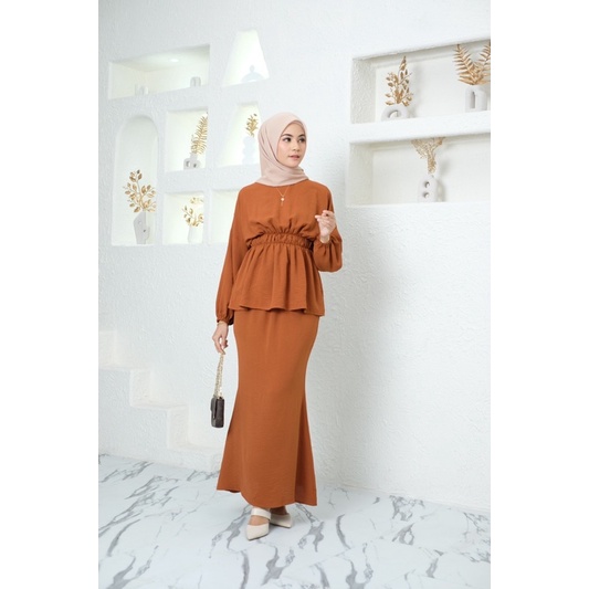 Ounadoutfit Kylie set | setelan rok muslim - outfit kondangan muslimah | setelan wanita mewah | oneset cringkle | setelan airflow adem | baju kondangan wanita