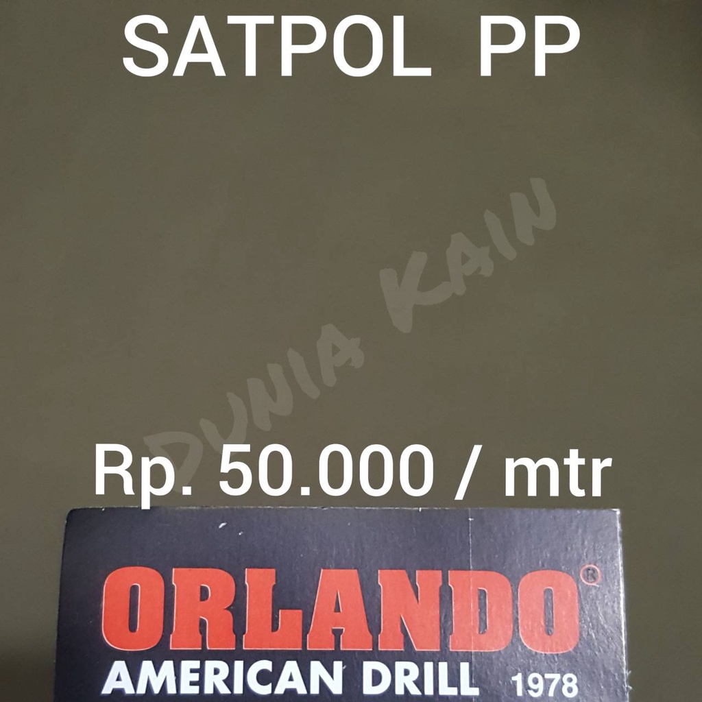 Bahan Kain Seragam Satpol PP Satuan Polisi Pamong Praja merek Orlando Bahan American Drill Kain Satp