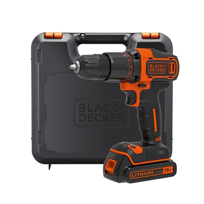 Mesin Bor Cordless / Hammer Drill Cordless 18 1.5Ah Lithium Ion Black & Decker