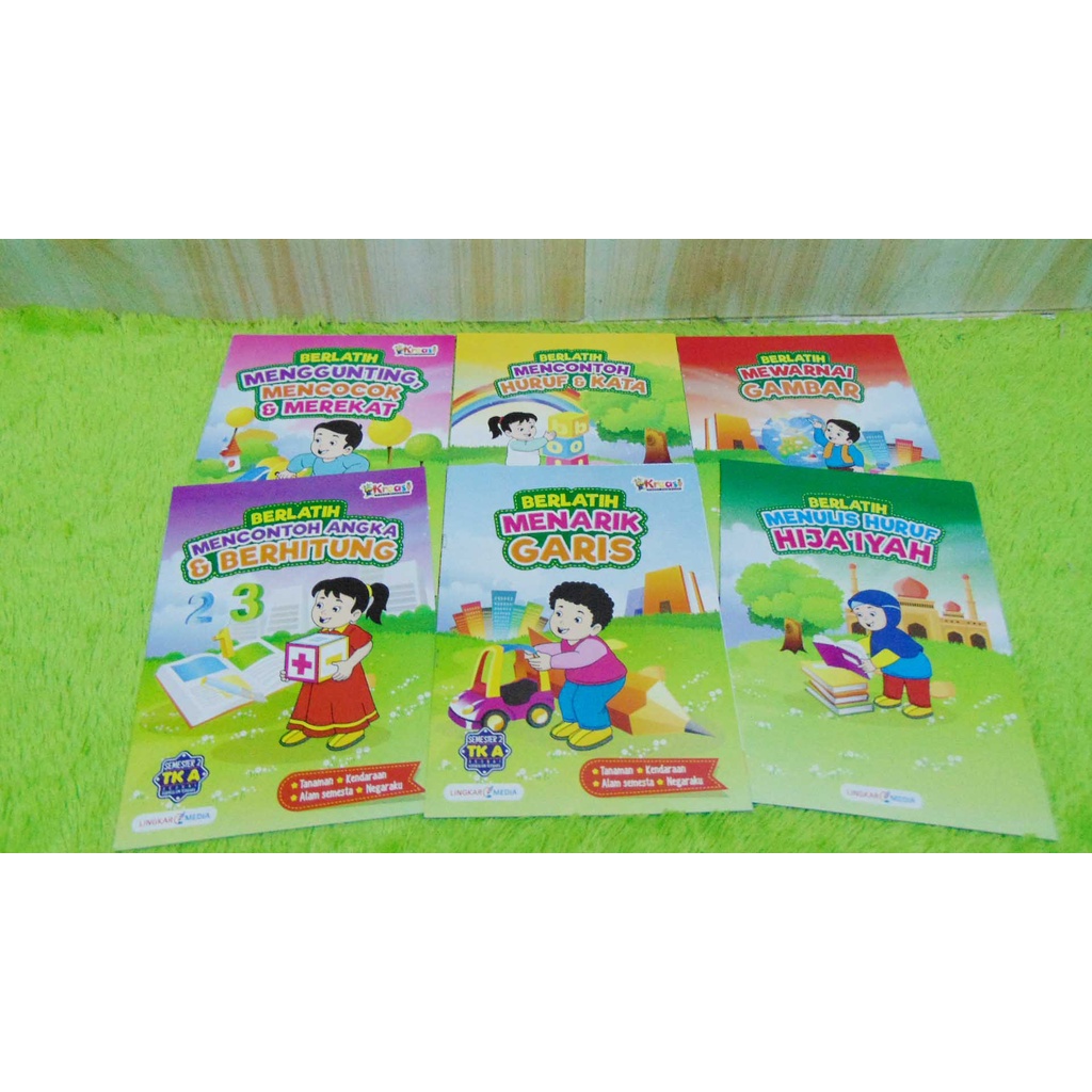 6-LM [KOMPLIT BANGET]PAKET HEMAT 6 in 1 BUKU TK BUKU PAKET ANAK TK LINGKAR MEDIA Materi Paud / TK A 