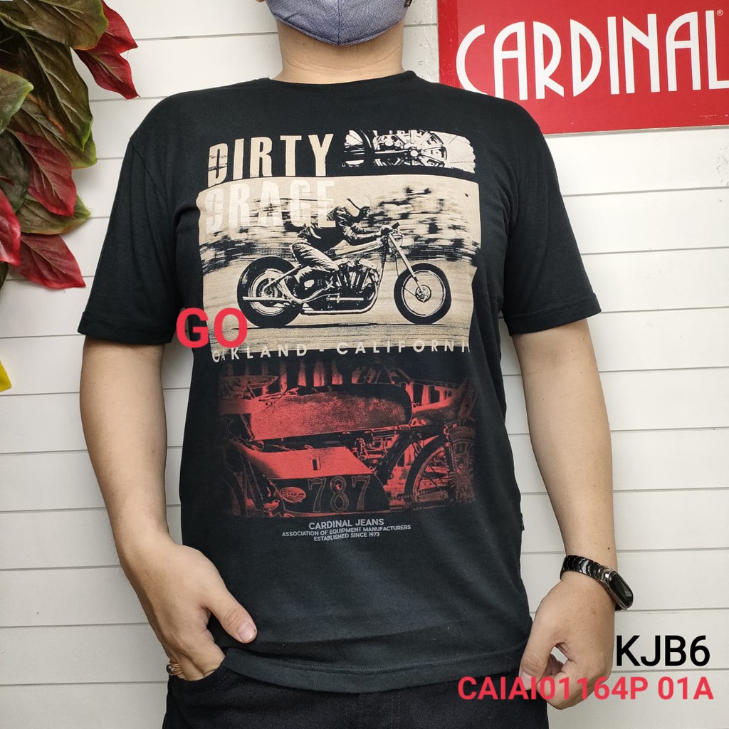 gos gof KJB CARDINAL JEANS KAOS T-Shirt Pakaian Pria Atasan Kaos Oblong Casual Santai Original