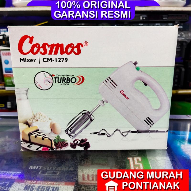 Mixer cosmos CM 1279 hand Pengaduk kue / pengocok putih pencampur adonan turbo 5 kecepatan