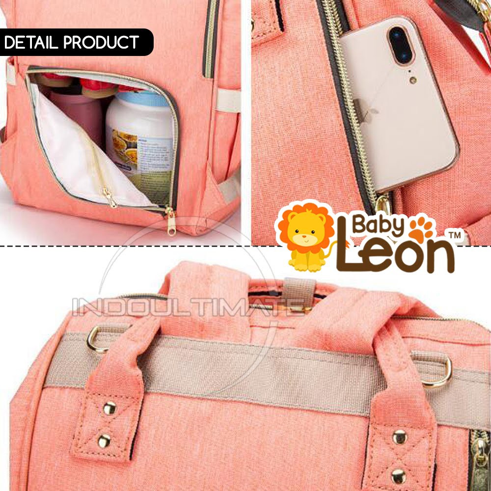 Tas Bayi Ransel BABY LEON WATERPROOF JUMBO BESAR Popok Diaper Diapers Susu Perlengkapan HS-899