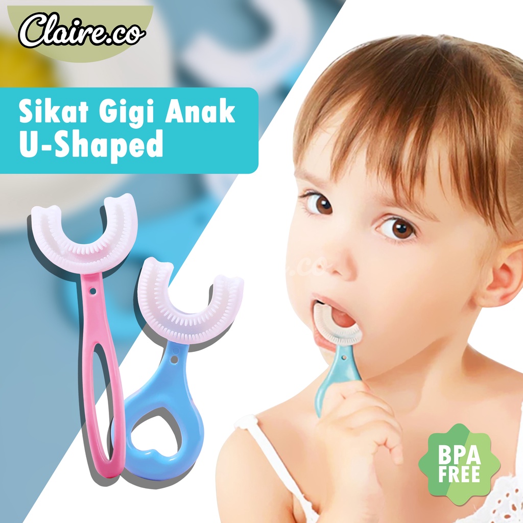 sikat gigi anak   sikat gigi balita u shape   bentuk u bahan silikon tooth brush baby silicon