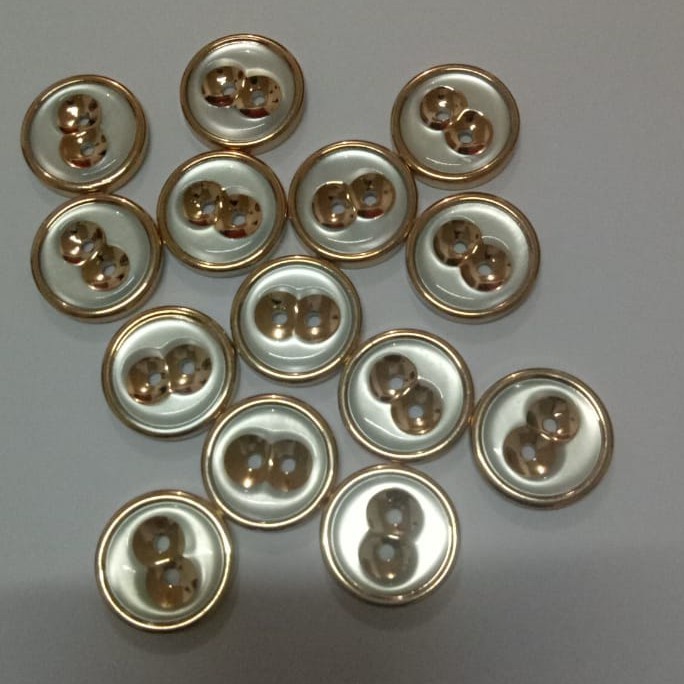 kancing baju mata emas diameter 11mm/15 mm /21 mm isi 100 pcs