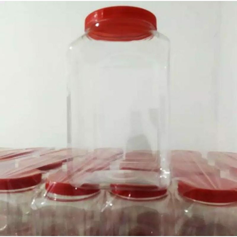 Toples Plastik 4 Liter Dengan Tutup/Toples Cupang/Toples Makanan Kue