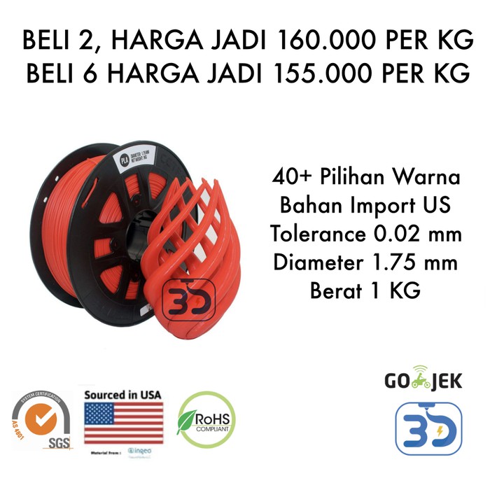 

Tinta 3D Printer Filament Pla Dan Abs Kualitas Bagus - Bahan Abs