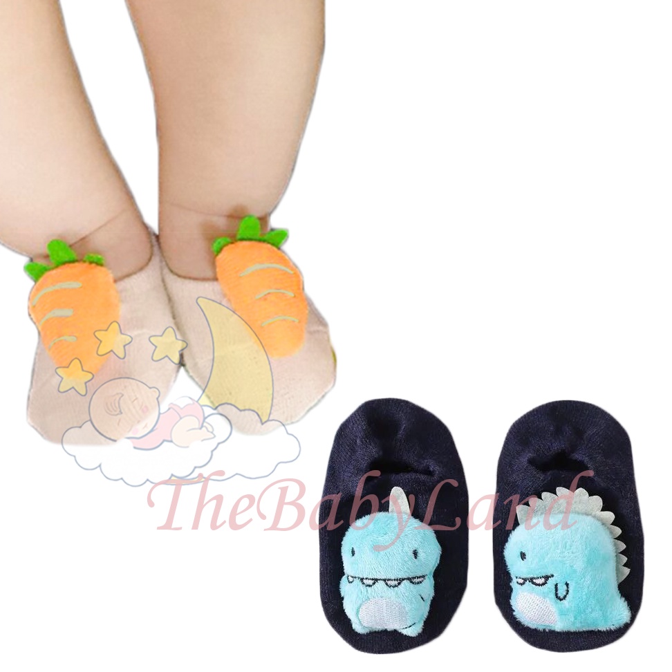 [1KG 52PCS] Babyland Kaos Kaki 3D 4D Karakter Pendek Anti Slip Kartun 4D / Kaos Kaki Unisex Bayi