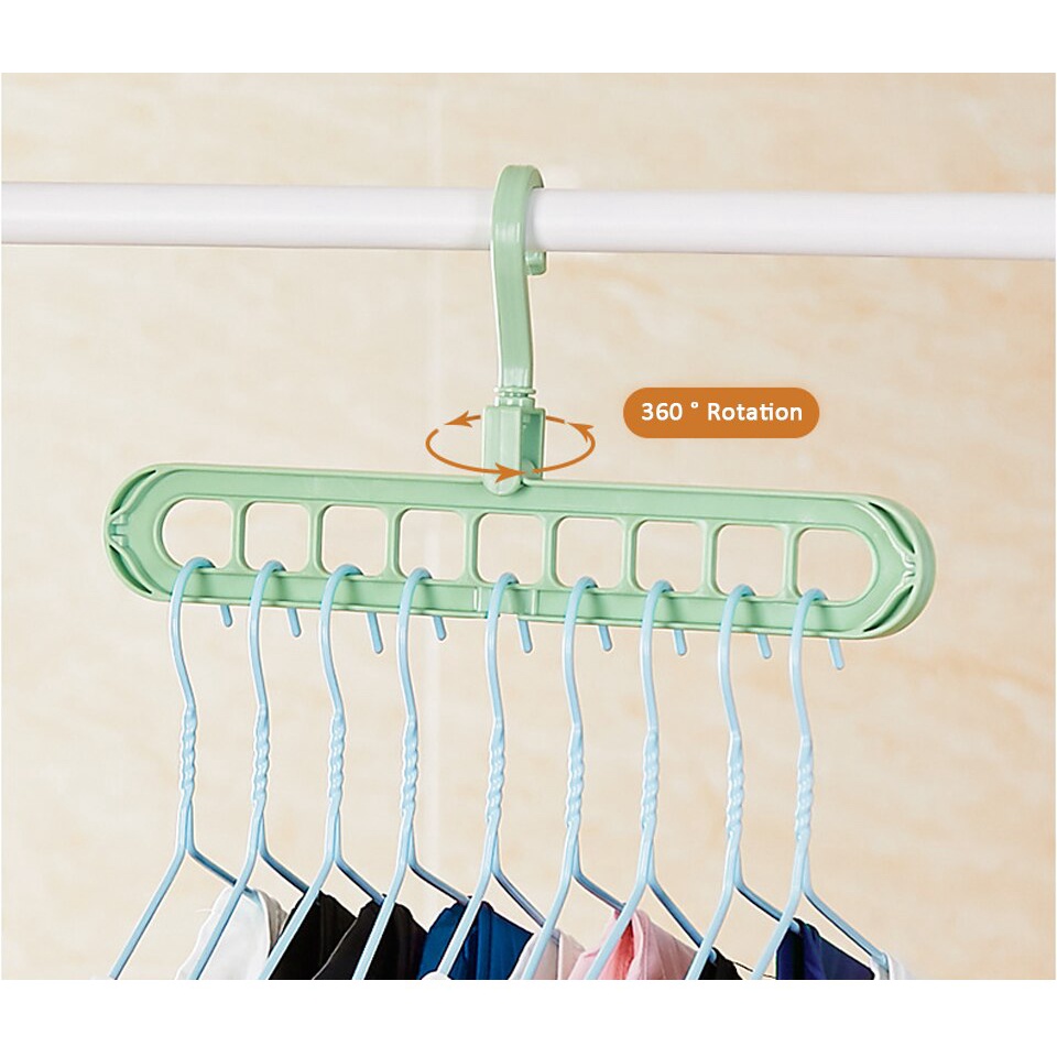 Gantungan Baju Lipat Jemuran Baju Lipat Portable Hanger Travelling 9 Lubang Multifungsi