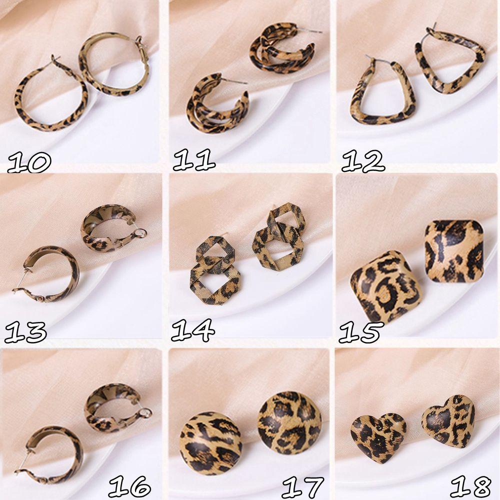 Preva Anting Leopard Anting Trendi Bentuk Hati Perhiasan Menjuntai Stud