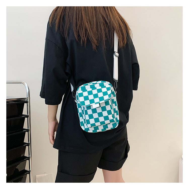 KOREAN PLAID CHECKERED BOARD CROSS BODY BAG