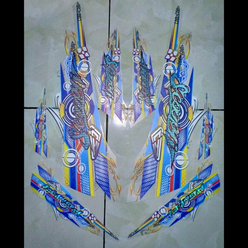 striping scoopy tranparan hologram