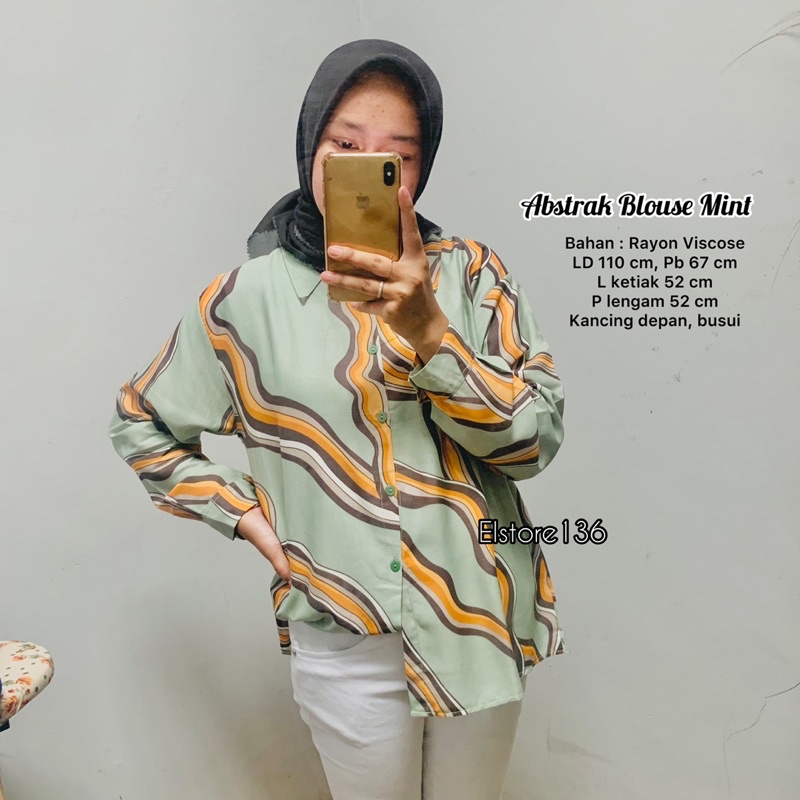 ABSTRAK BLOUSE RAYON / KEMEJA RAYON MOTIF FULL KANCING LD 110 OOTD TERBARU 2022