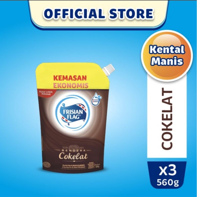 

Frisian Flag Bendera Kental Manis Cokelat Pouch 560g 3x