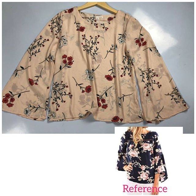 Minioutlet Violet+Claire. Printed flare sleeve blouse