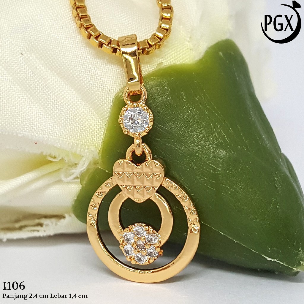 PGX Liontin Kalung Xuping Wanita Aksesoris Fashion Perhiasan Lapis Emas  - I106