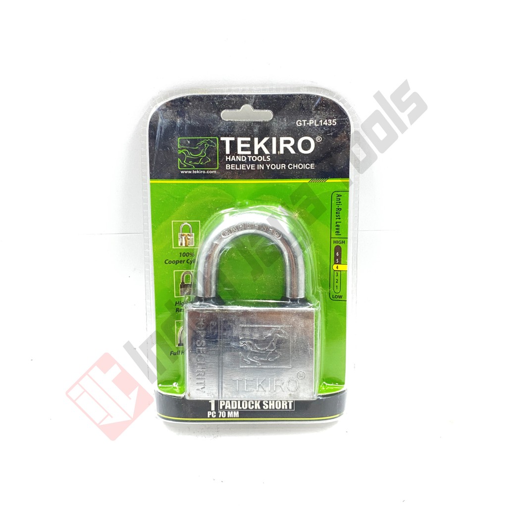 TEKIRO GT-PL1435 Kunci Gembok 70 mm LEHER PENDEK - Rumah Pagar