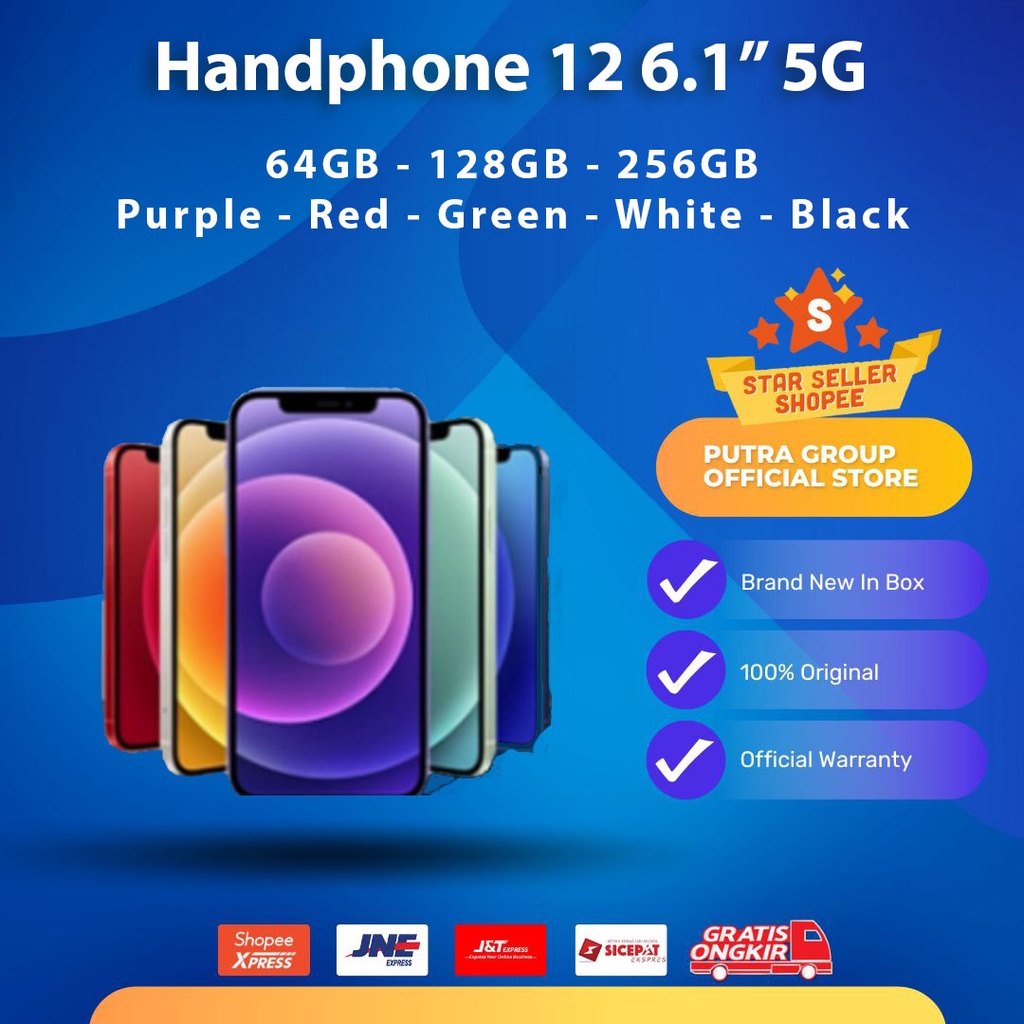 Handphone 12 64GB 128GB 256GB Blue Purple Red Green Red White 5G 6.1&quot;