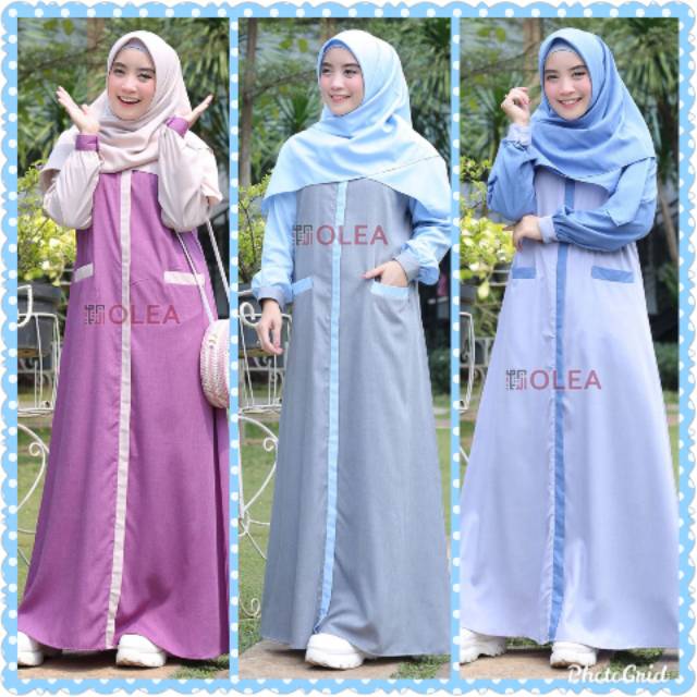 Gamis adzkia by olea/ Adzkia OLEA/ dress polos Olea/ Azdkia