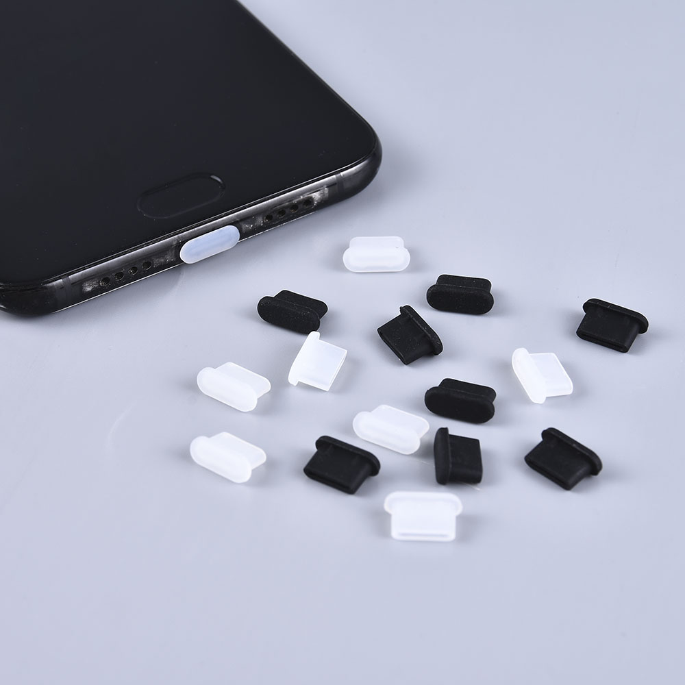 【COD Tangding】6PCS/SET Type C Phone Dustproof Plug USB 3.1 Charger Port Transparent Black Color Protector Cover