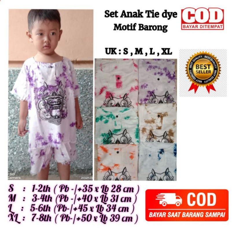 Setelan Anak Murah Motif Barong Tie dye Terbaru Setelan Anak Tie dye