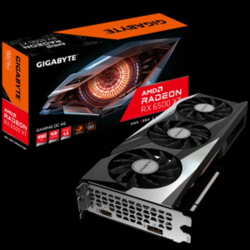 VGA RADEON Gigabyte GV-R65XTGAMING OC-4GD RX 6500 XT 4GB 64BIT DDR6