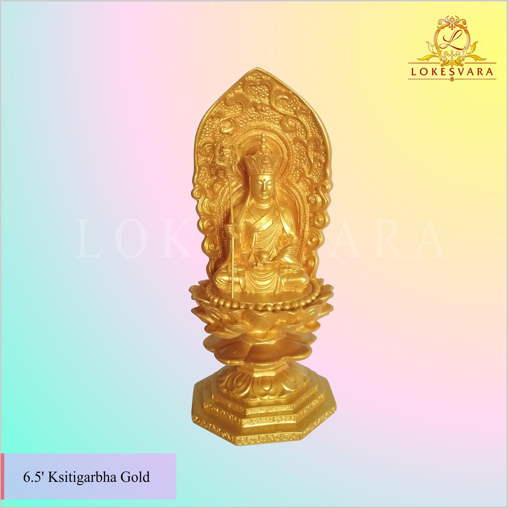 Patung/Rupang Ksitigarbha Fiber Gold
