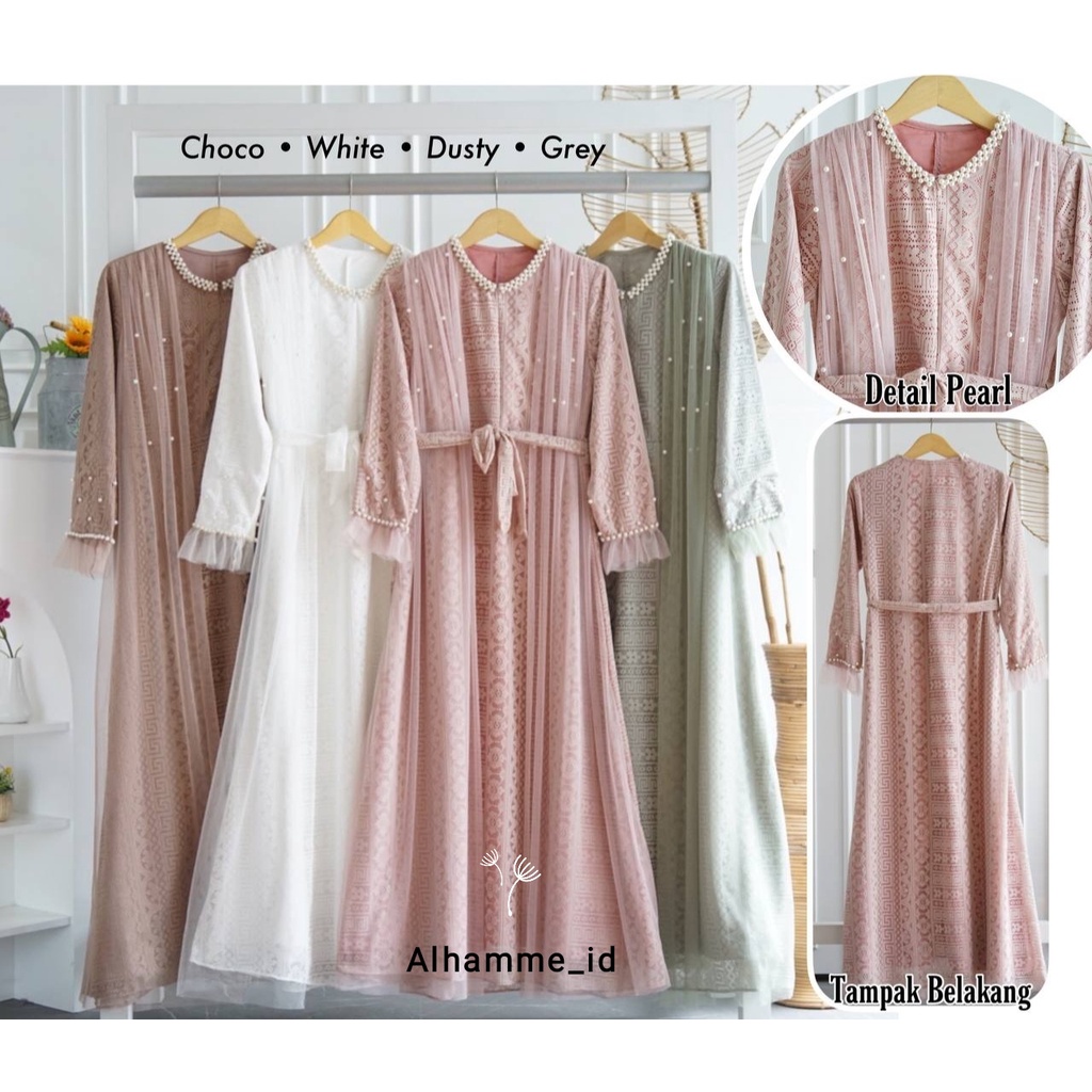DRESS BRUKAT /VENCA DRESS PESTA/GAMIS LEBARAN PUTIH/ BAJU PUTIH / GAMIS PUTIH / DRESS KONDANGAN / GA